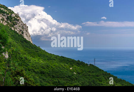 Panorama di Foros. Foros Chiesa. Vista dalla parte superiore.In Crimea, Russia. Foto Stock