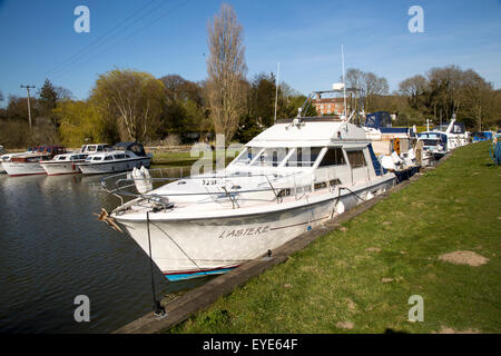 Barche da diporto sul Norfolk Broads Somerleyton, marina, vicino Lowestoft, Suffolk, Inghilterra, Regno Unito Foto Stock