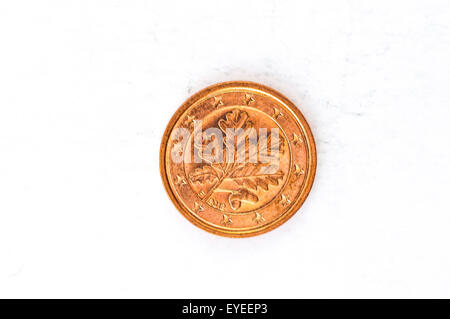 Un Euro cent con retro tedesco usato guardare Foto Stock