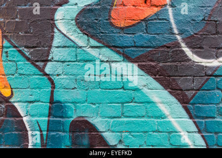 Muro di graffiti sullo sfondo close up - abstract Foto Stock