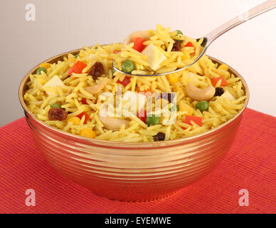 INDIAN BIRYANI riso vegetariano Foto Stock