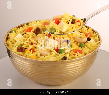 INDIAN BIRYANI riso vegetariano Foto Stock