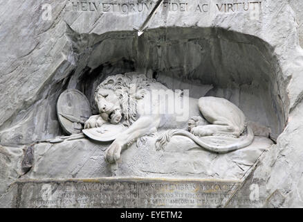 Morendo il Monumento del Leone a Lucerna, Svizzera Foto Stock