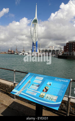 Mike Walker Foto Emirates Tower…1 il dipinto recentemente Spinnaker Tower ora noto come la Emirates Spinnaker Tower ora noto come Foto Stock