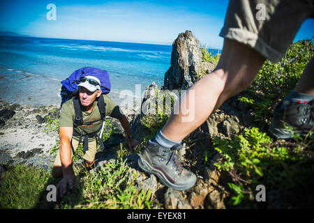 Escursionismo Timor orientale del litorale settentrionale; Timor-Leste Foto Stock