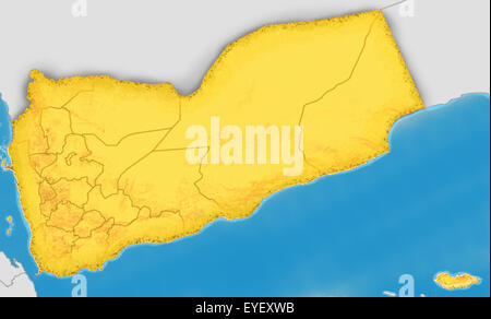 Repubblica dello Yemen mappa Foto Stock