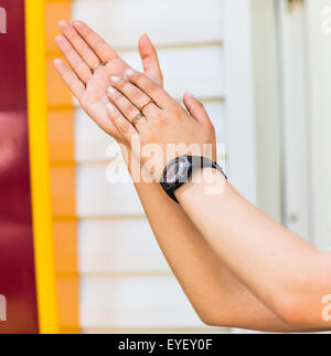 mani d'applauso Foto Stock