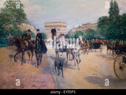 Pilota e di trasporto sulla avenue di legno 17/10/2013 - XIX secolo collezione Foto Stock