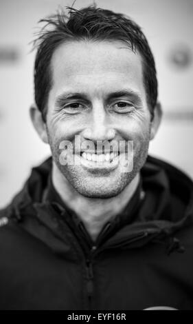 Sir Ben Ainslie, timoniere di Land Rover BAR foto della Coppa America World Series a Portsmouth. L'evento viene eseguito Foto Stock