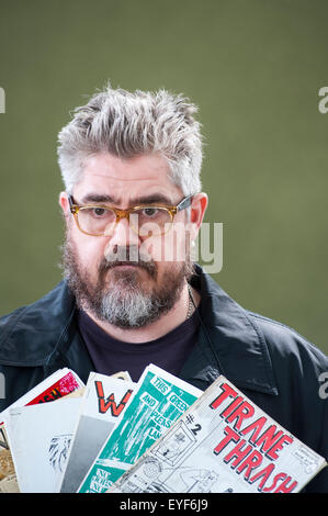 Inglese stand-up comico, attore, prestazioni del poeta e del fumettista,Phill Jupitus, all'Edinburgh International Book Festival Foto Stock