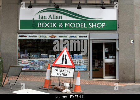 Ian Allan libro e modello di negozio, centro della città di Birmingham, Regno Unito Foto Stock