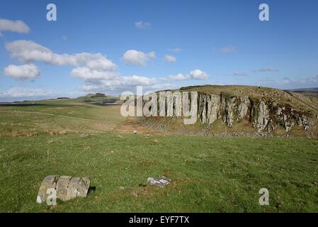 Vista del Vallo di Adriano Romano di VINDOLANDA Fort & Museum Foto Stock