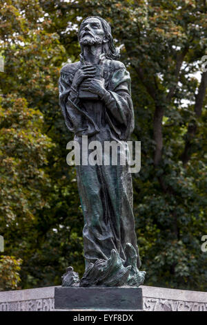 Bronze Art Nouveau statua di Jan Hus dallo scultore Frantisek Bilek Tabor, Repubblica Ceca Foto Stock