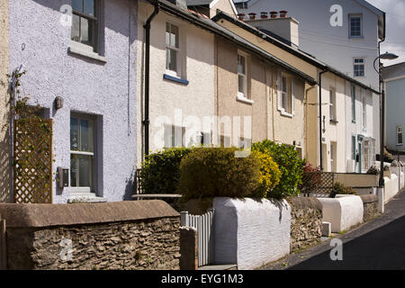 Regno Unito Galles, Gwynedd, Aberdovey, Church Street, piccole case di pescatori Foto Stock