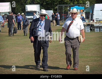 English cricket-amanti guardare il loro gioco in una giornata di sole in West Sussex Foto Stock