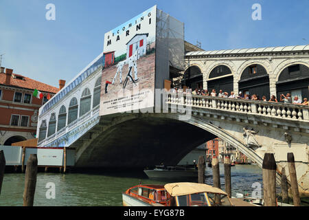 Rialto chiuso. Lavori di restauro a Ponte di Rialto) 2015 Foto Stock