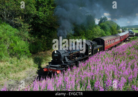 LMS Ivatt classe 2 2-6-0 46512 locomotiva a vapore strathspey railway Highlands della Scozia Foto Stock