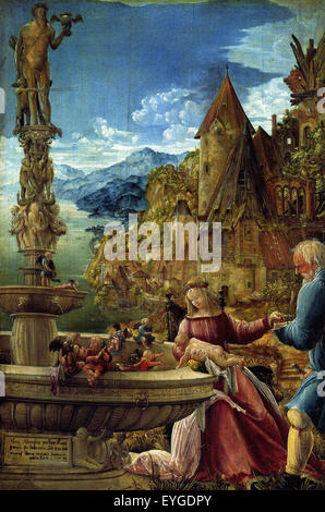 Albrecht Altdorfer - Resto sulla fuga in Egitto - XVI secolo - Fiammingo Foto Stock