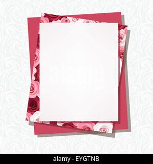 Scheda vettore con rose pattern. Illustrazione Vettoriale