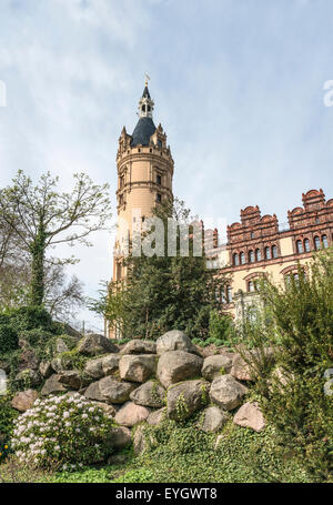 Schwerin Palace, Meclemburgo Pomerania Occidentale, Germania Foto Stock