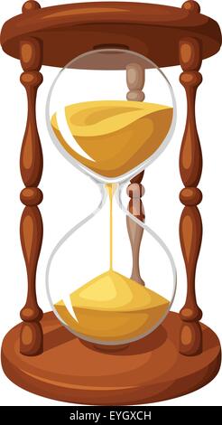 Clessidra isolato su bianco. Illustrazione Vettoriale. Illustrazione Vettoriale