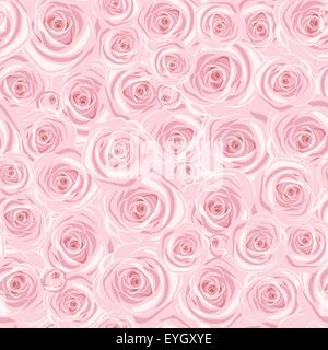 Sfondo senza soluzione di continuità con le rose rosa. Illustrazione Vettoriale. Illustrazione Vettoriale