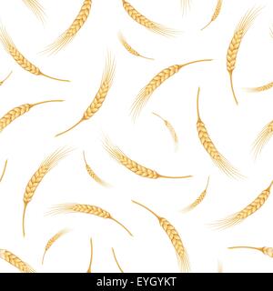 Modello senza cuciture con spighe di grano. Illustrazione Vettoriale. Illustrazione Vettoriale