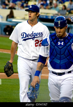 Clayton Kershaw bricco per il Los Angeles Dodgers Foto Stock