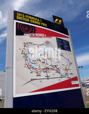 Silverstone F1 British Grand Prix Mappa del circuito, GP Inghilterra Foto Stock