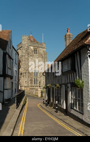 La Città Vecchia in Hastings con St Clements Chiesa, Hastings, East Sussex, Inghilterra Foto Stock