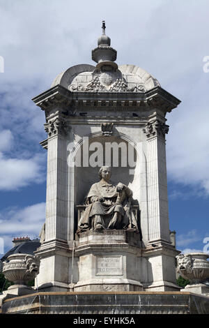 La Fontana dei quattro Vescovi a Place Saint Sulpice Parigi Francia Foto Stock
