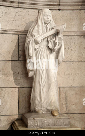 Santa Rita di Cascia nato Margherita lotti 1381-1457 monaca agostiniana italiana nella chiesa cattolica del Sacré-Cœur a Parigi Francia Foto Stock
