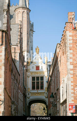 Blinde Ezelstraat, strada cieca; Bruges, Belgio Foto Stock