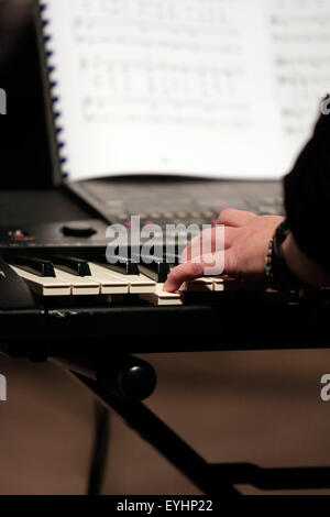 Bottrop, Germania, cantare Giorno della canzone, accompagnamento di pianoforte del coro Ad Libitum Chorifeen Foto Stock