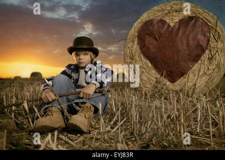 Fanciullo guerriero del cuore trova l'amore. Foto Stock