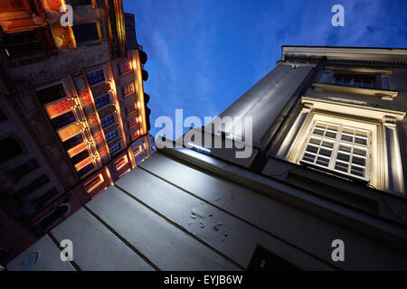 Illuminazione a LED in Lublin's old town Foto Stock