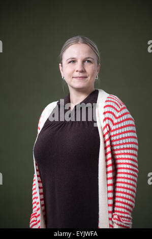 TV news produttore, Erin Lange, che appaiono alla Edinburgh International Book Festival. Foto Stock