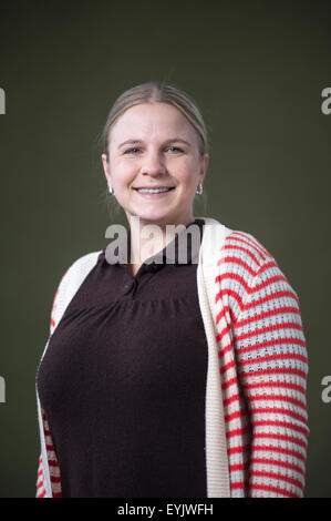 TV news produttore, Erin Lange, che appaiono alla Edinburgh International Book Festival. Foto Stock
