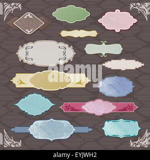 Eastern eleganti cornici per i segni, business e design scrapbooking Illustrazione Vettoriale