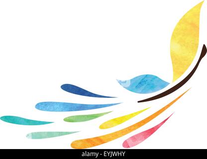 Illustrazione colorata wuth butterfly e rainbow schizzi Illustrazione Vettoriale