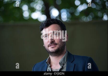 Il drammaturgo James Ley, apparendo a Edinburgh International Book Festival. Foto Stock