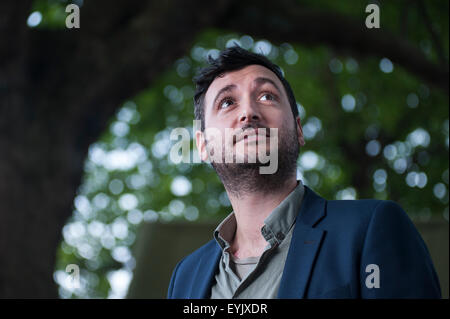 Il drammaturgo James Ley, apparendo a Edinburgh International Book Festival. Foto Stock