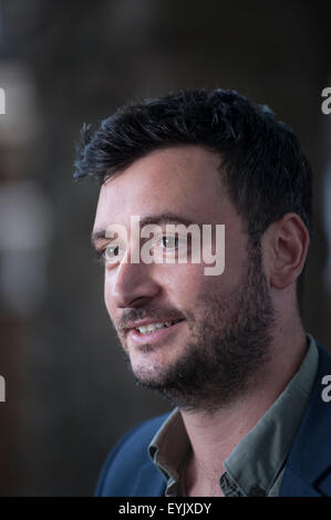 Il drammaturgo James Ley, apparendo a Edinburgh International Book Festival. Foto Stock