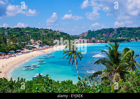 Sri Lanka, della Provincia Meridionale, South Coast Beach, Galle district, Unawatuna beach Foto Stock