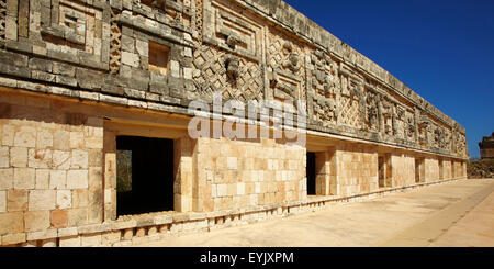 America, Messico, Yucatán, Uxmal sito Maya, il Quadrilatero Nones Foto Stock