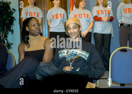 Il rapper ossa Layzie assiste un Smack giù il vostro voto! News Conferenza di Washington D.C.. Foto Stock