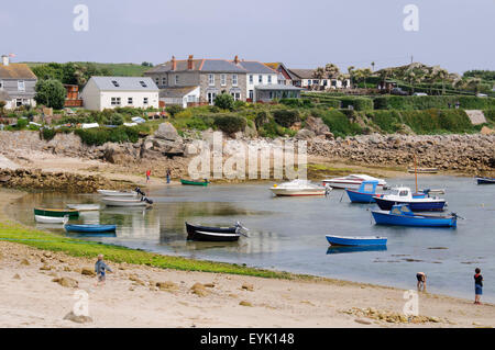 Bassa marea a Old Town Beach, St Marys, Isole Scilly Foto Stock