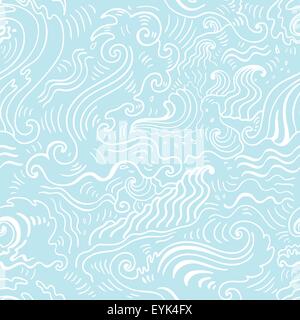 Sullo sfondo del mare. Disegnato a mano illustrazione vettoriale Illustrazione Vettoriale