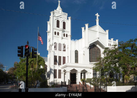 SAINT PAUL chiesa episcopale Duval Street, Quartiere Storico di Key West Florida USA Foto Stock