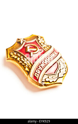 Vintage sovietica distintivo di un Druzhinnik Foto Stock